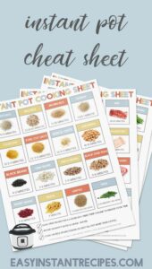 Instant Pot Cooking Times Cheat Sheet Printable – Easy Instant Recipes