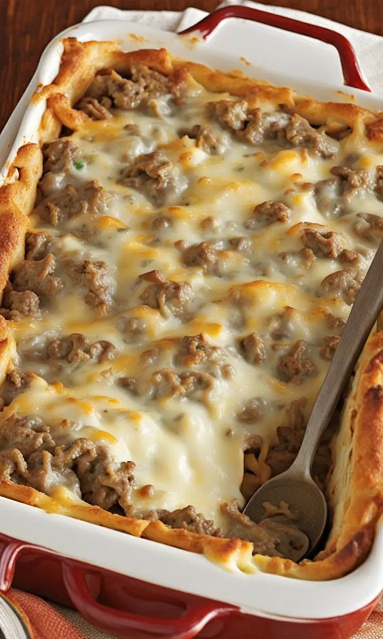 Philly Cheese Steak Casserole Pin for Pinterest
