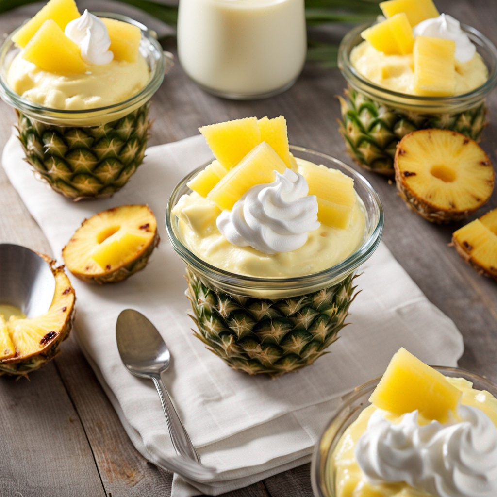 Close-up of Easy Pineapple Dessert in a serving bowl.