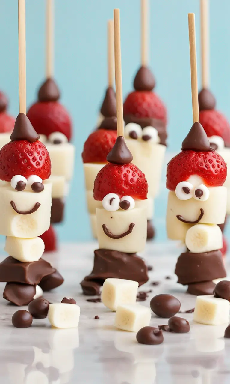 Don't forget to share your Banana Santa Skewers creations with us on social media and Pin the recipe.