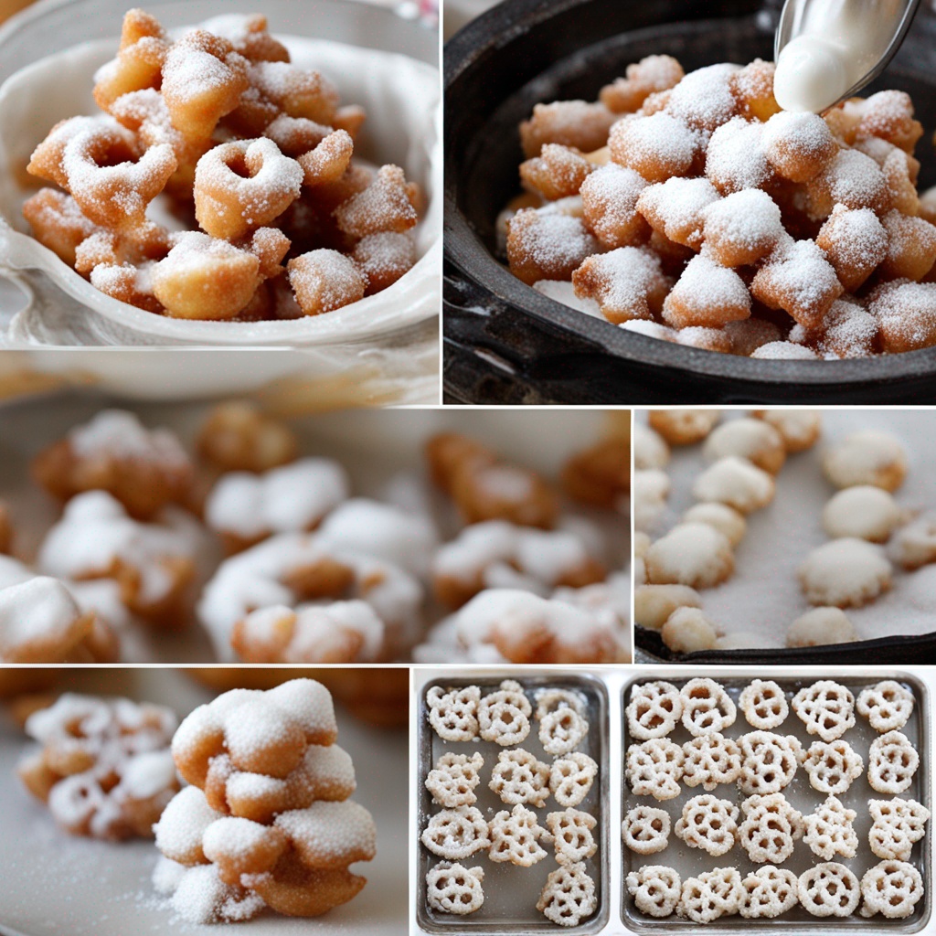 Frying Funnel Cake Bites to golden perfection.
