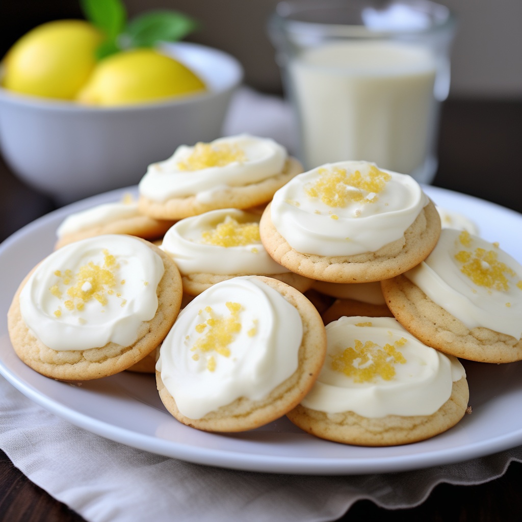 Elegant Homemade Lemon Cream Cheese Cookies Ready to Serve.