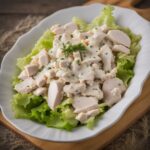 Delicious homemade Deli-Style Chicken Salad served on a plate