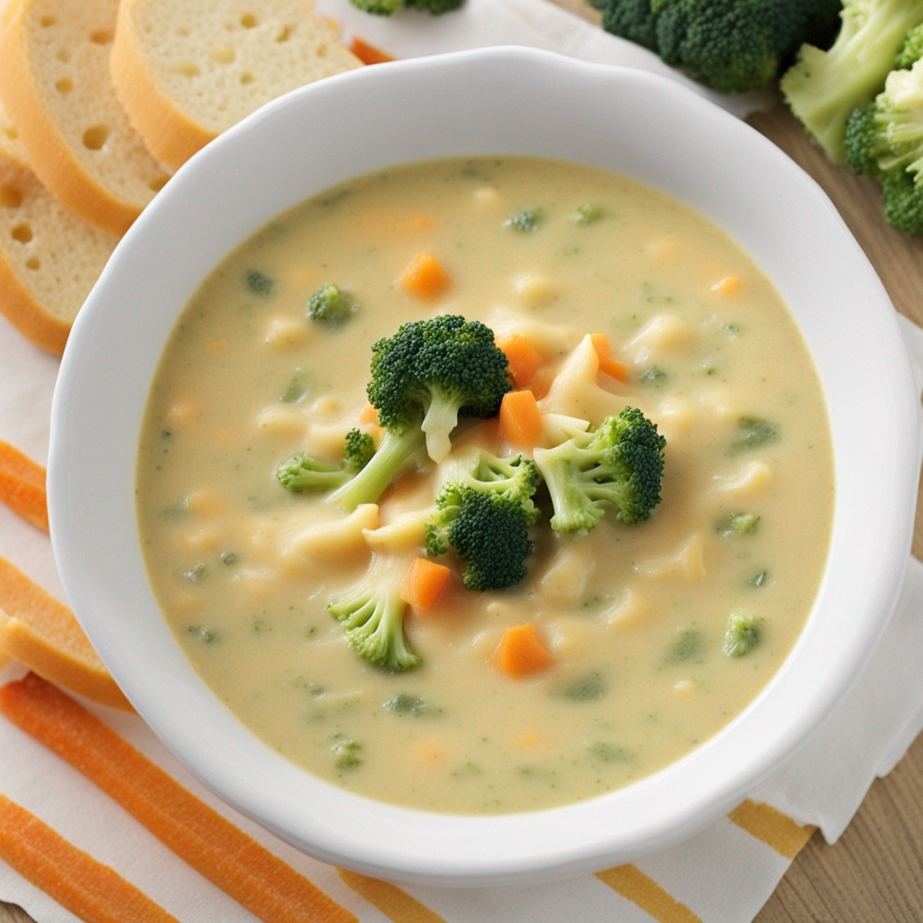 Hearty Slow Cooker Broccoli and Cheese Soup in a Bowl