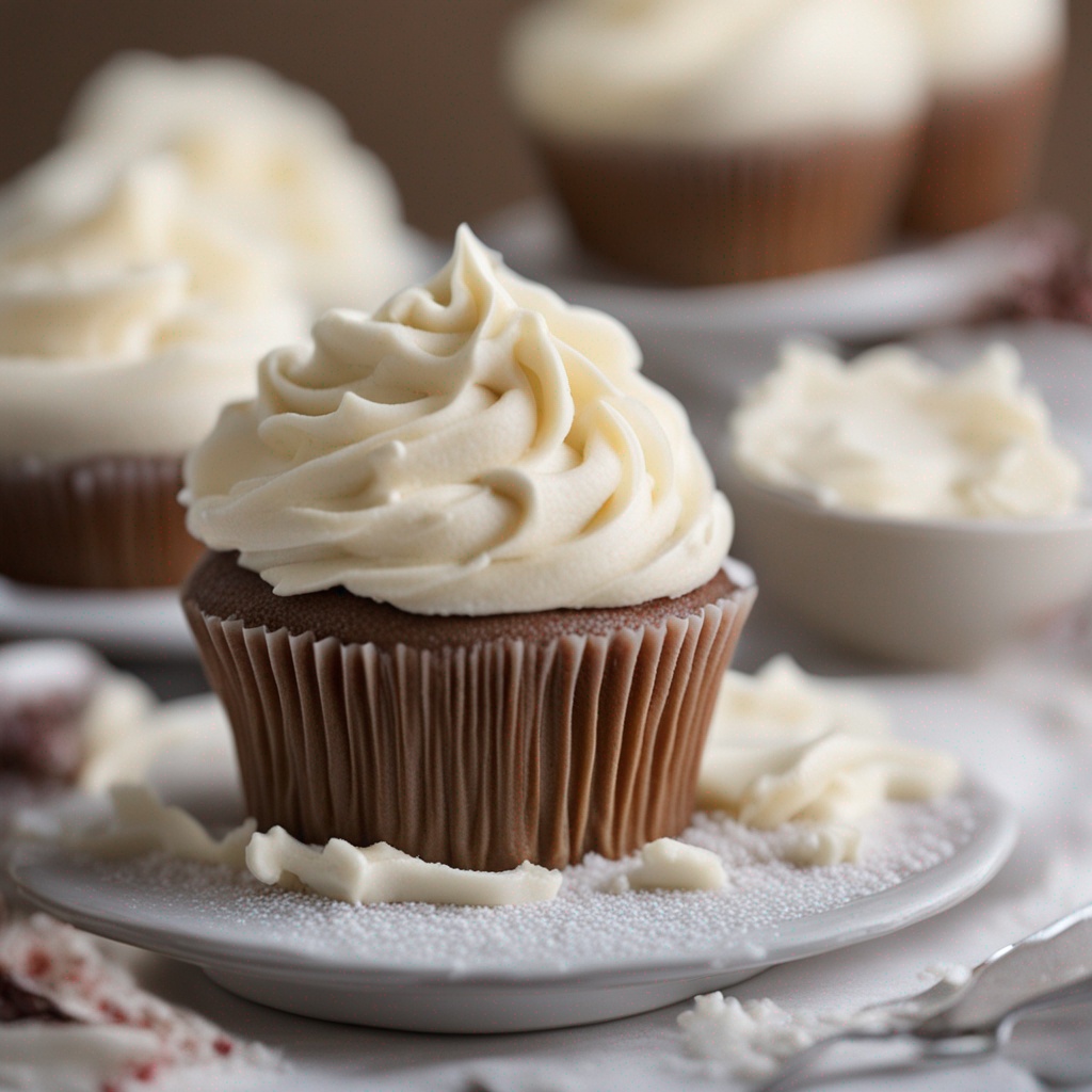 Decadent Buttercream Frosting on Cupcakes.