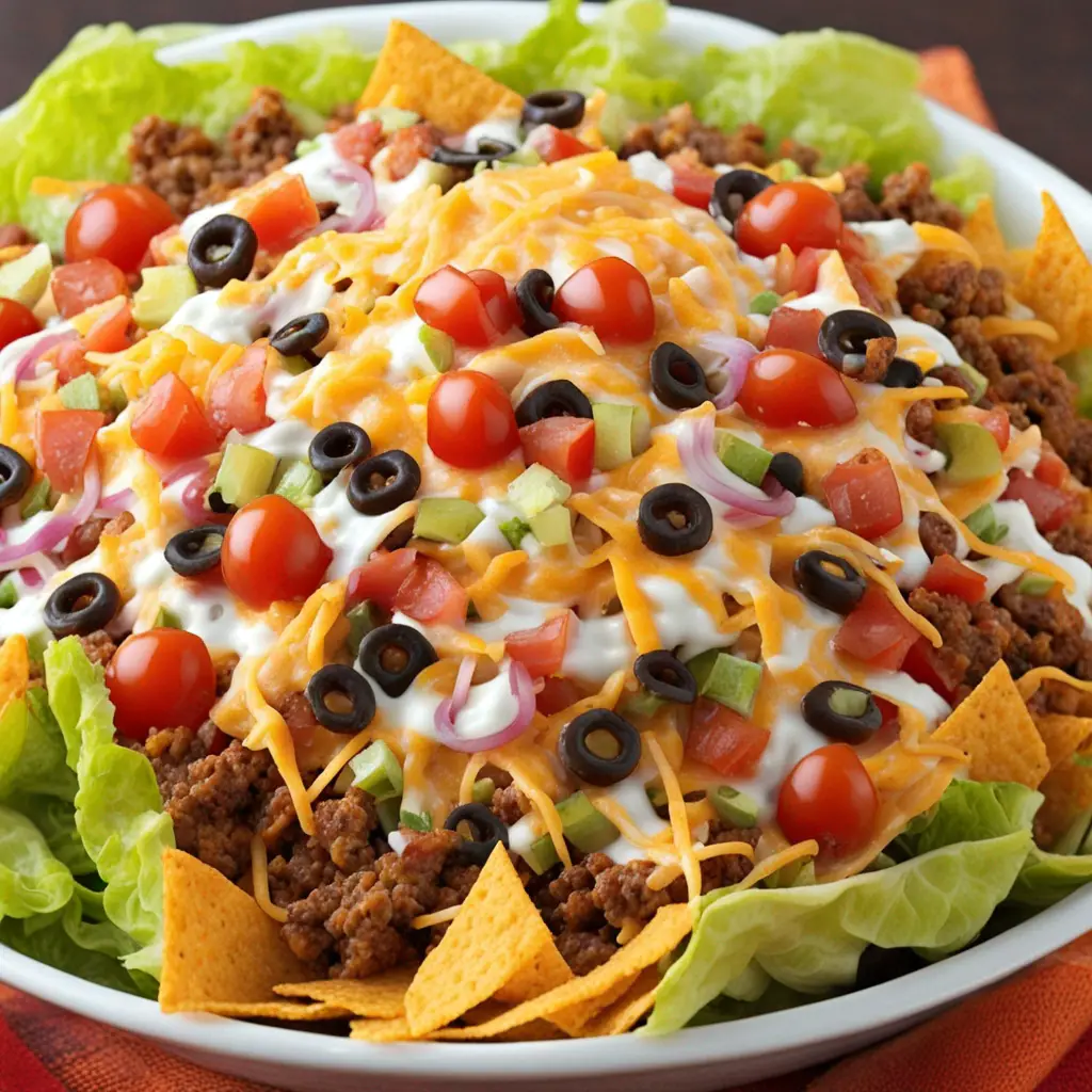 Looking for a crowd-pleaser? Try our Dorito Taco Salad recipe - it's always a hit at parties! Easy to make and irresistibly tasty.