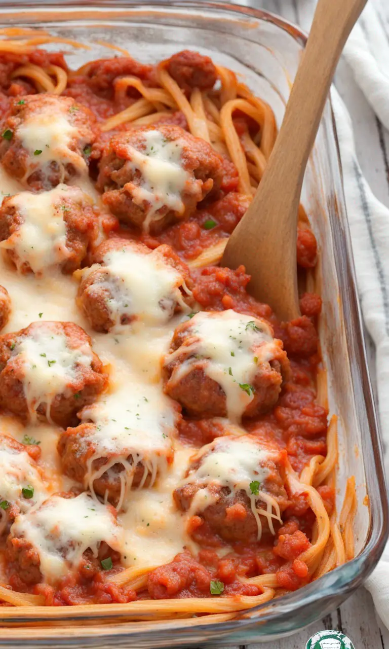 Ultimate Dump and Bake Meatball Casserole Pin for Pinterest