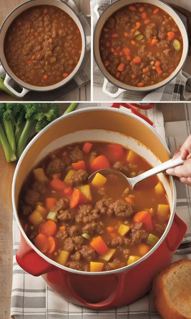 Step-by-step preparation of traditional soup