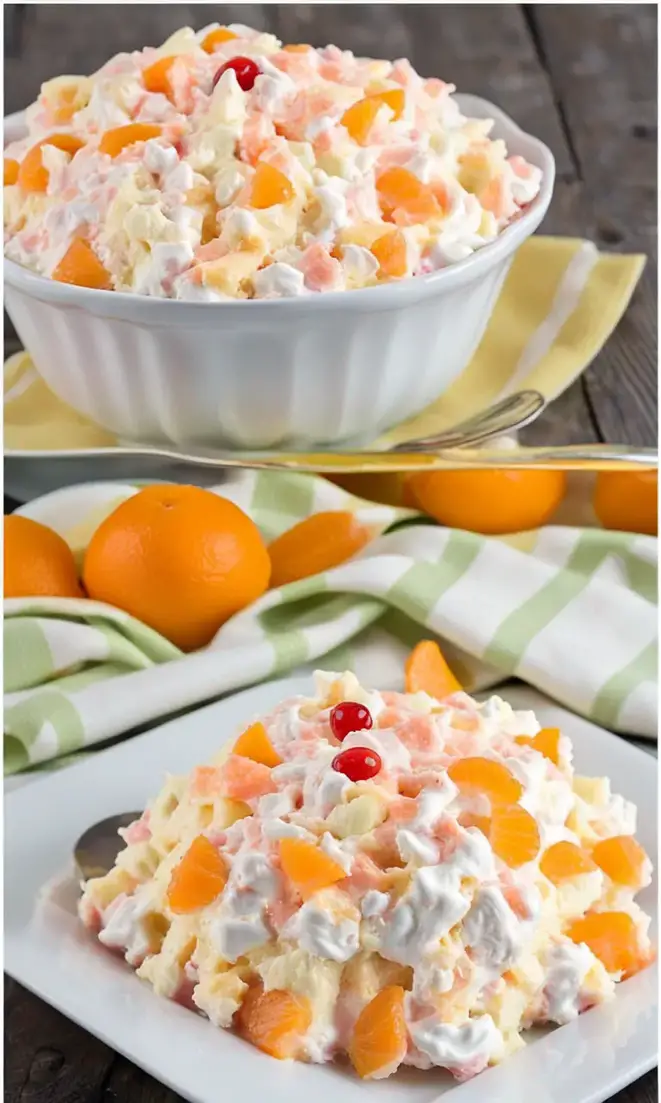 Step-by-Step Preparation of Ambrosia Salad.