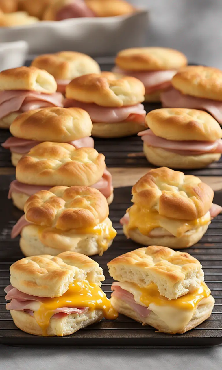 Savory Colby Jack Cheese & Ham Stuffed Biscuits Pin for Pinterest