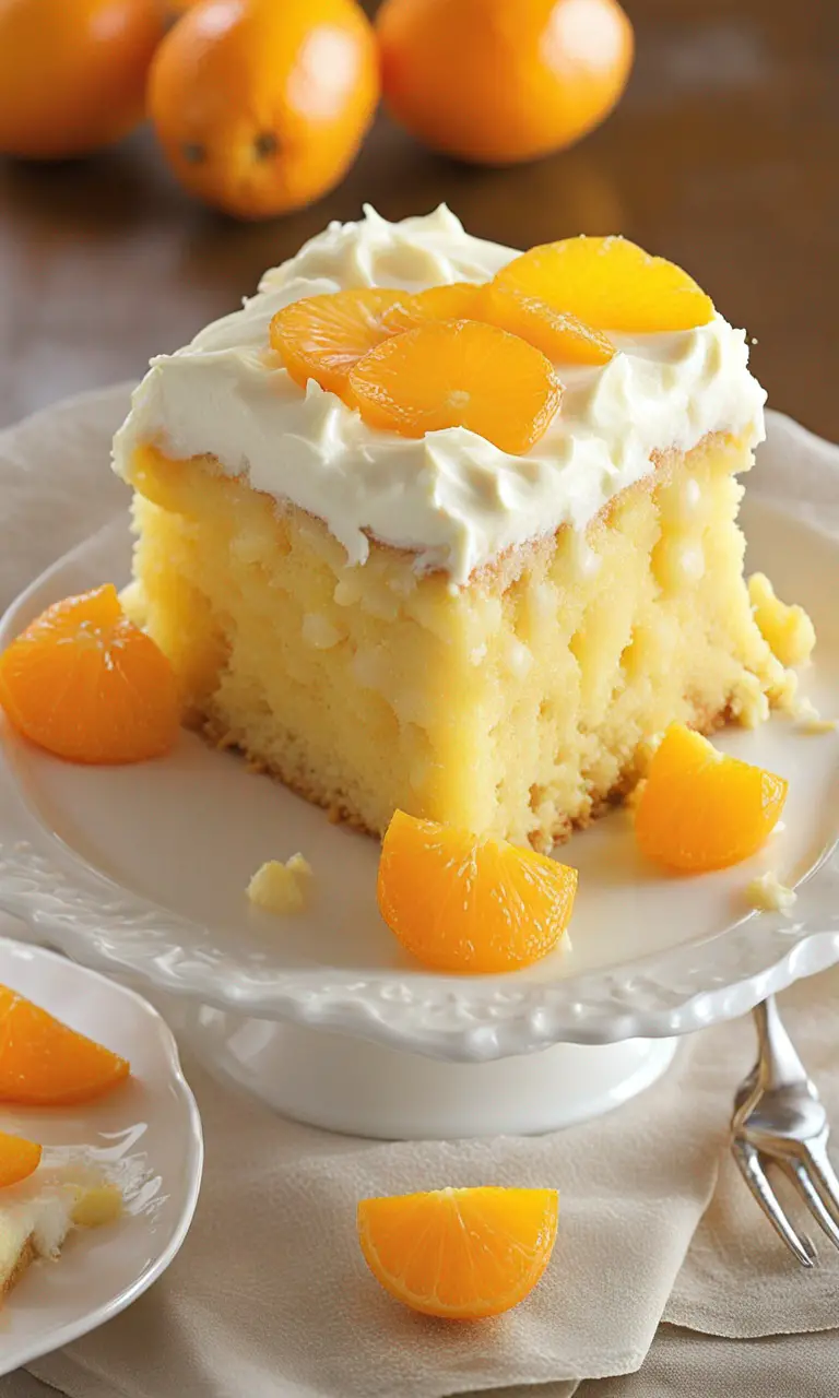 Close-up of the moist Pineapple-Orange Sunshine Cake texture.