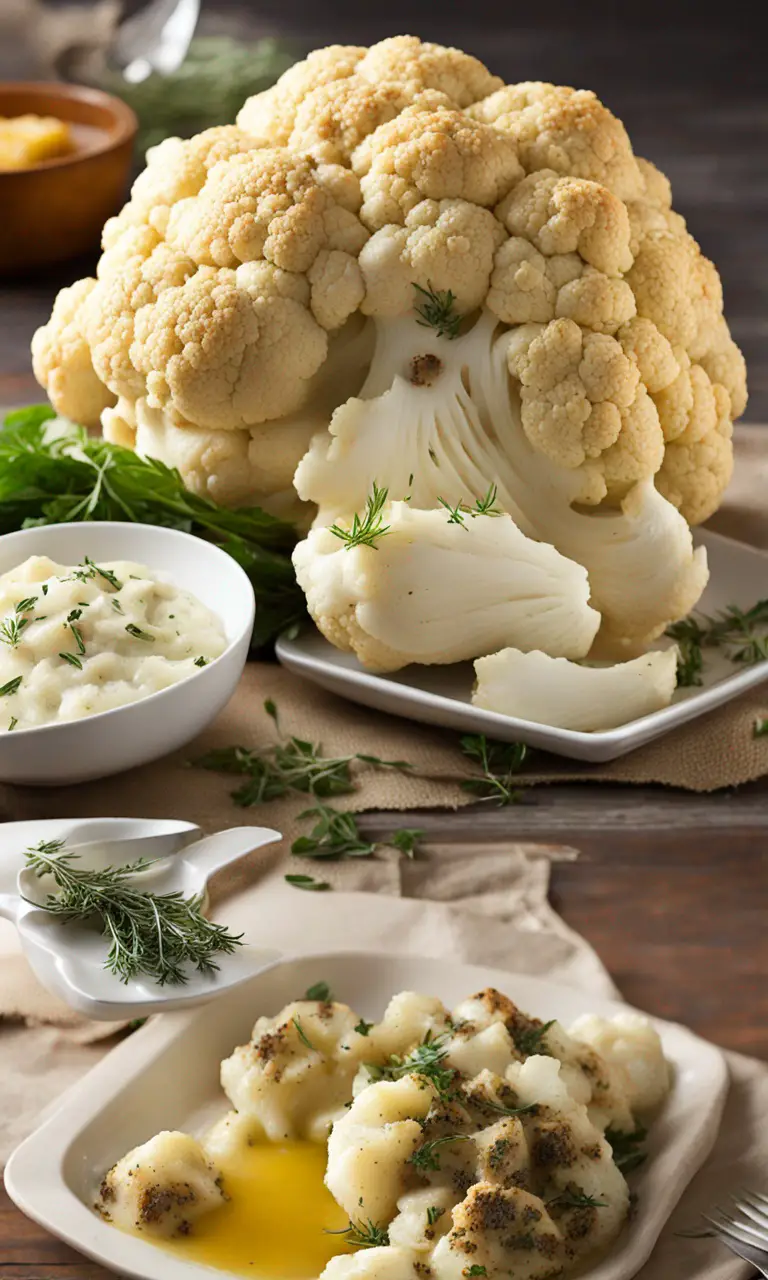 Gourmet Slow Cooker Whole Roasted Cauliflower Pin For Pinterest