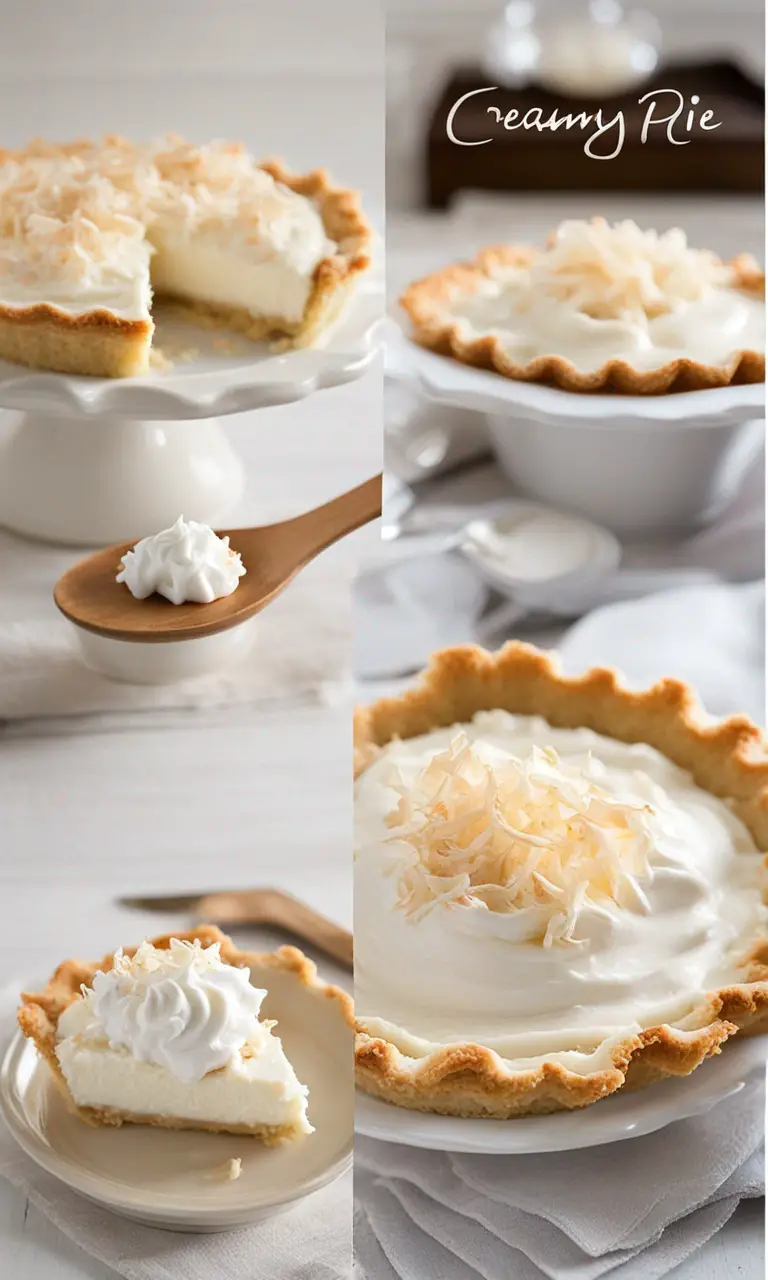 Step-by-Step Preparation of Creamy Coconut Pie.