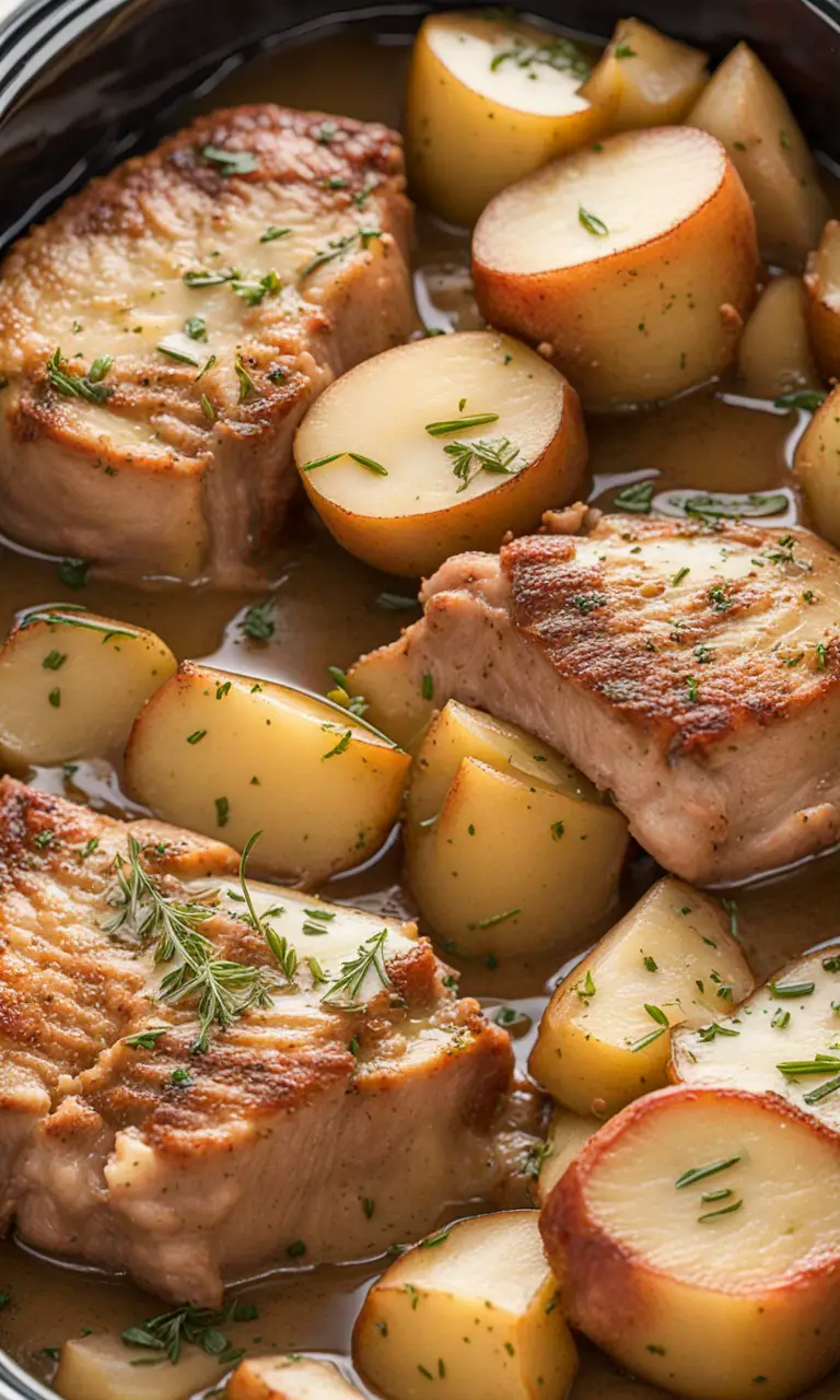 Love this Crockpot Ranch Pork Chops and Potatoes recipe? Pin it