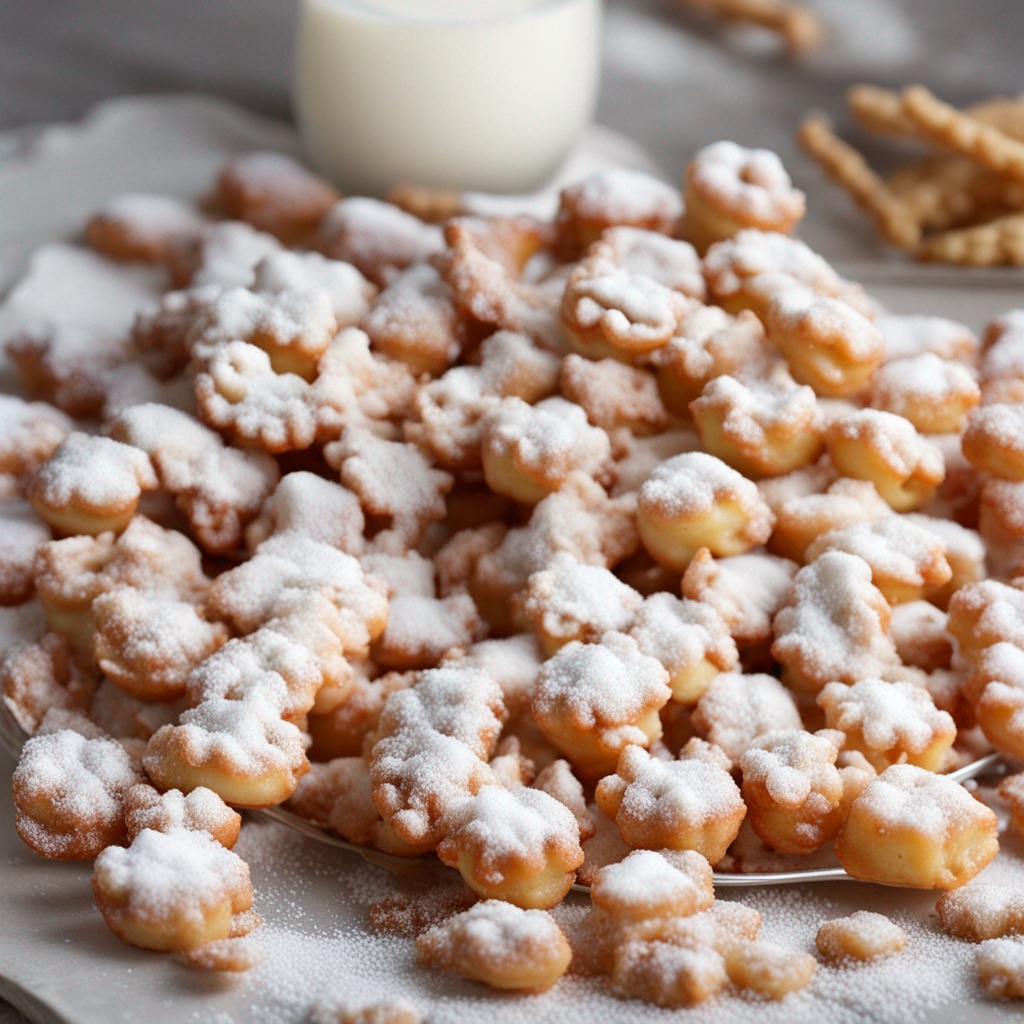 Close-up of golden Funnel Cake Bites.