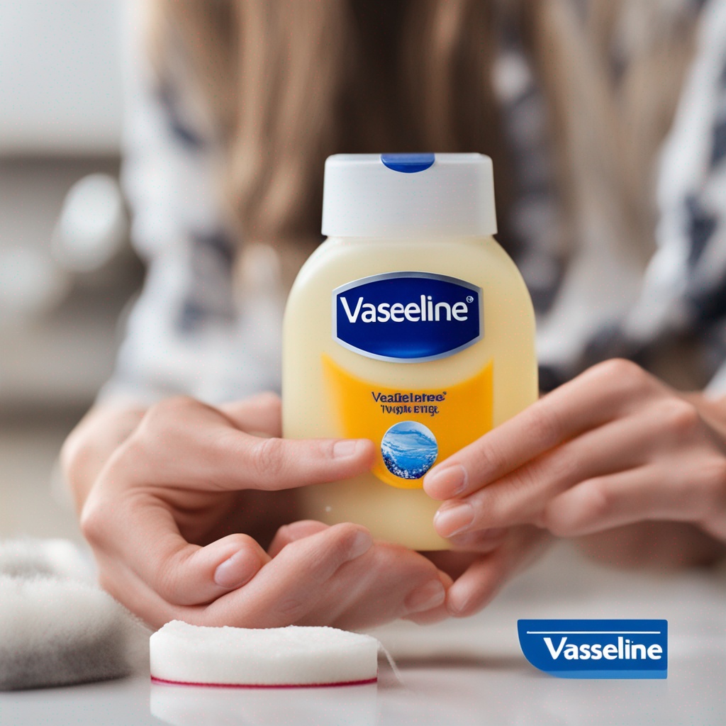 Vaseline as a gentle makeup remover – beauty hack.