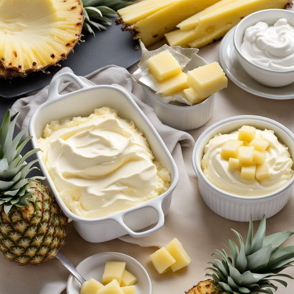 Keto version of Pineapple Cream Dessert.