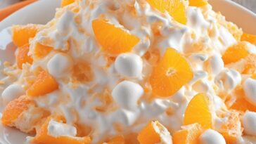 Refreshing Orange Creamsicle Salad in a Serving Bowl