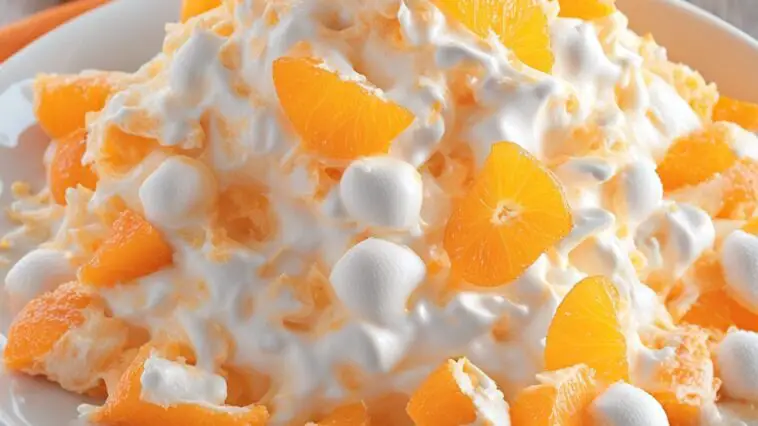 Refreshing Orange Creamsicle Salad in a Serving Bowl