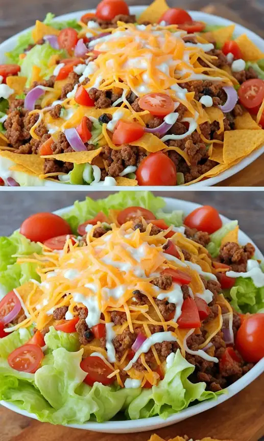 In need of a quick meal? This Dorito Taco Salad is your answer - simple, flavorful, and ready in no time.