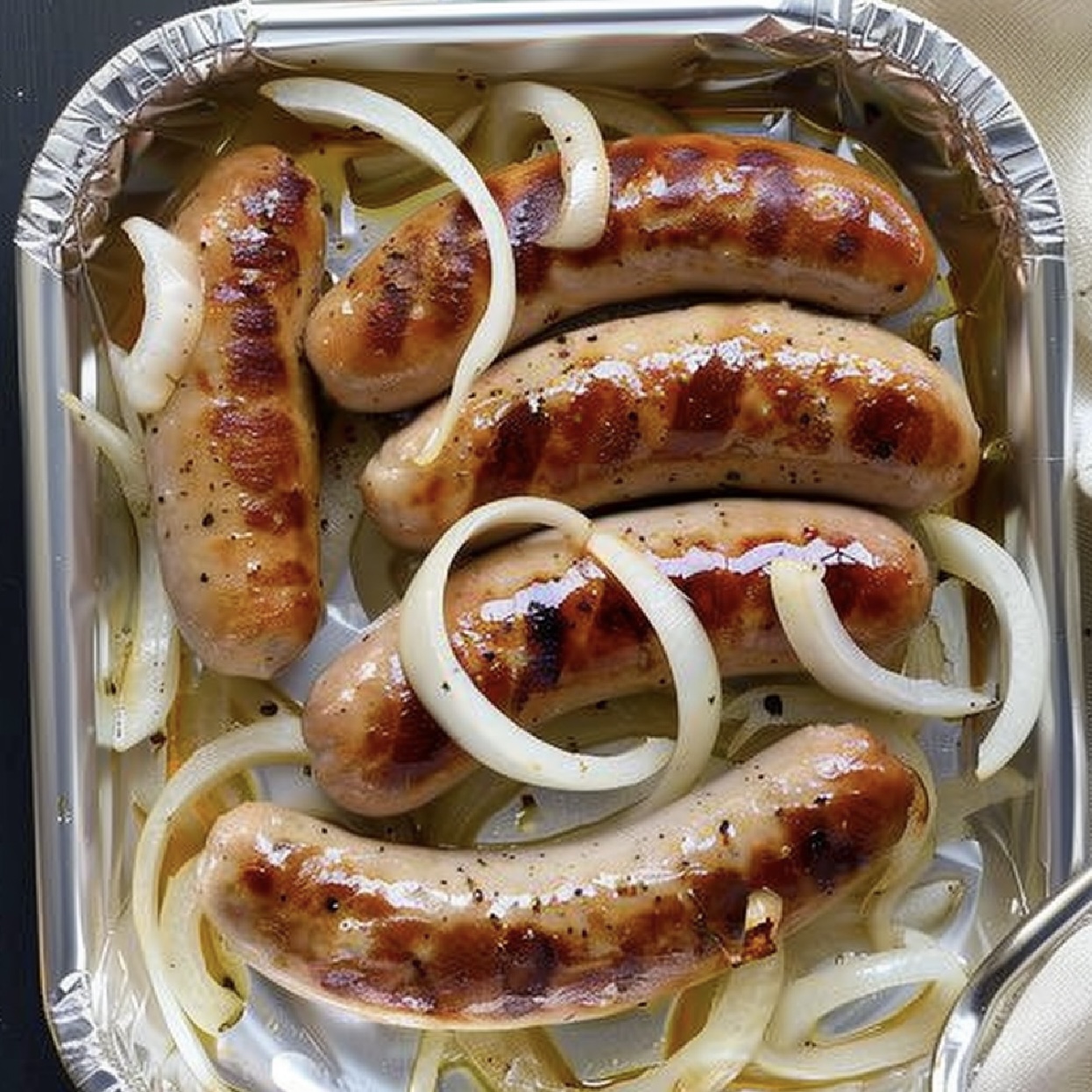 Oven Braised Beer Brats Recipe