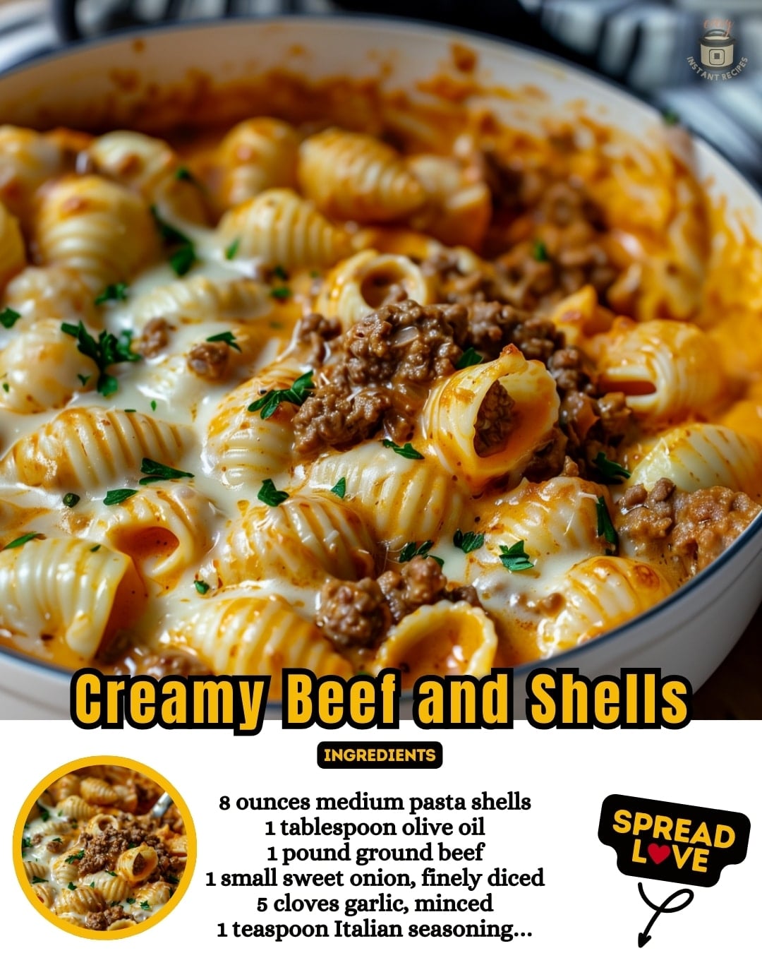 Discover this mouthwatering Creamy Beef and Shells recipe that’s perfect for quick weeknight dinners! Packed with ground beef, savory marinara, and a rich creamy sauce, this family-friendly meal is both hearty and satisfying. Ideal for those seeking easy and affordable dinner ideas, this Italian-inspired dish combines tender pasta shells with flavorful spices and melted cheddar cheese. Save this comforting beef pasta recipe for your next delicious and high-protein meal!