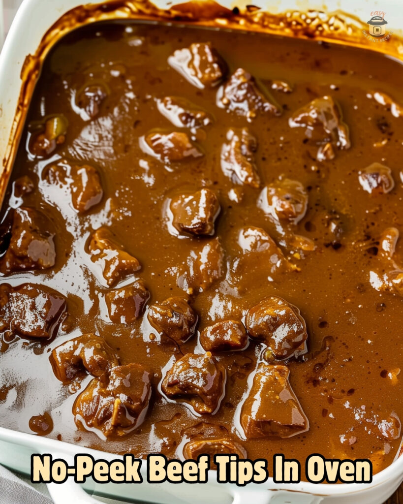 No-Peek Beef Tips and Gravy in Oven