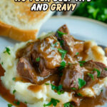 No-Peek Beef Tips and Gravy Pinterest Pin