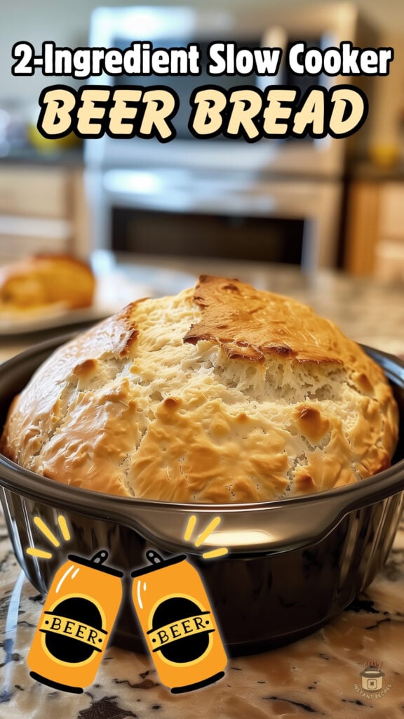 2-Ingredient Slow Cooker Beer Bread: The Easiest Homemade Bread Recipe!