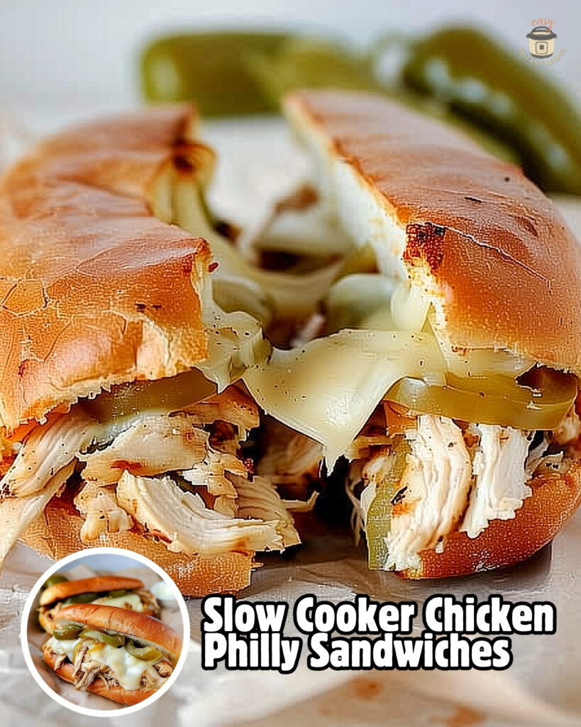 Easy Slow Cooker Chicken Philly Sandwiches: 6 hours to gourmet!