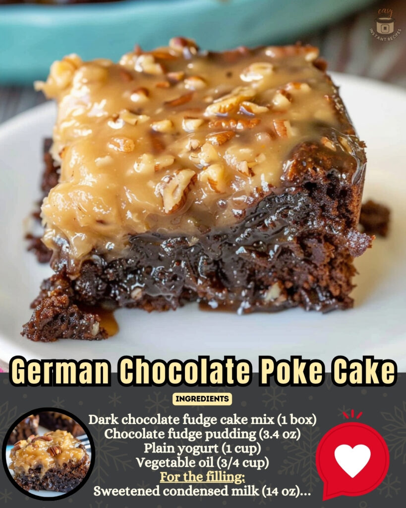 German Chocolate Poke Cake – Moist, Decadent, and Easy-to-Make Recipe!
