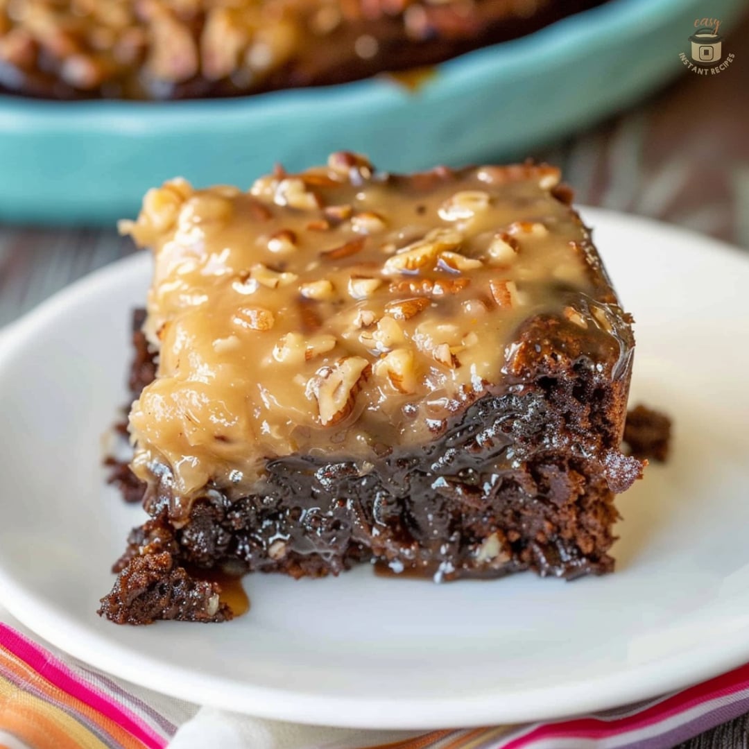 German Chocolate Poke Cake Recipe with Condensed Milk and Ganache