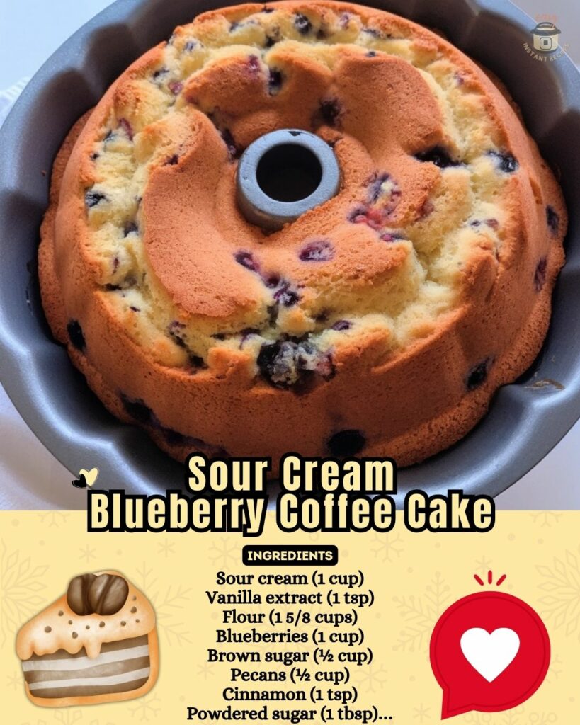 This Sour Cream Blueberry Coffee Cake is the perfect treat!