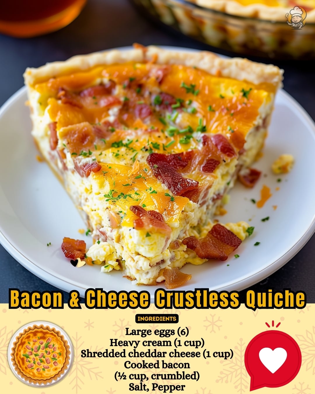 Bacon and Cheese Crustless Quiche: A Delicious Breakfast