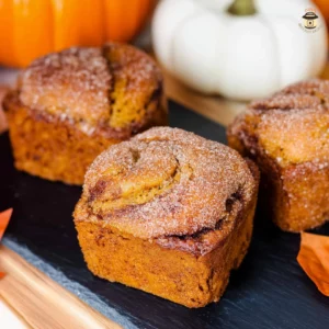 Mini Pumpkin Bread with Cinnamon Swirl