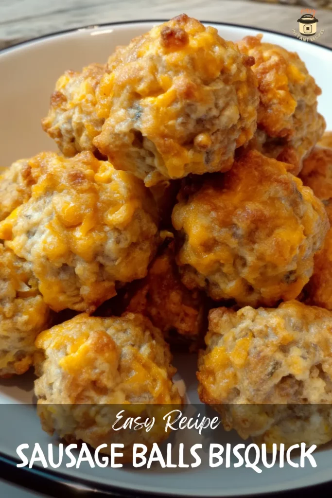 Golden baked sausage balls made with Bisquick, cheddar cheese, and pork sausage — a quick and easy Southern Bisquick Sausage Balls recipe.