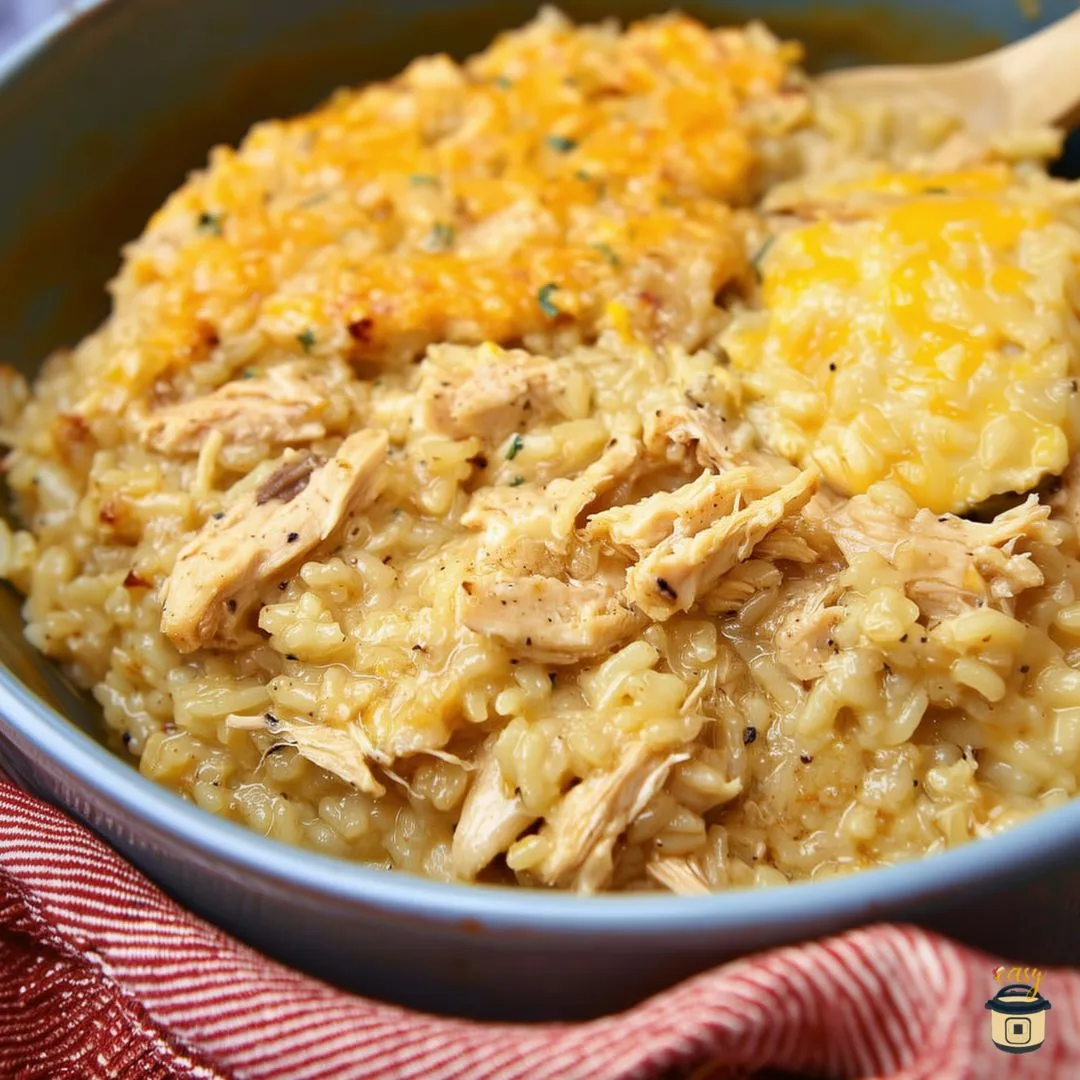 Crock Pot Chicken & Rice Casserole – Easy Cheesy Comfort Food Recipe