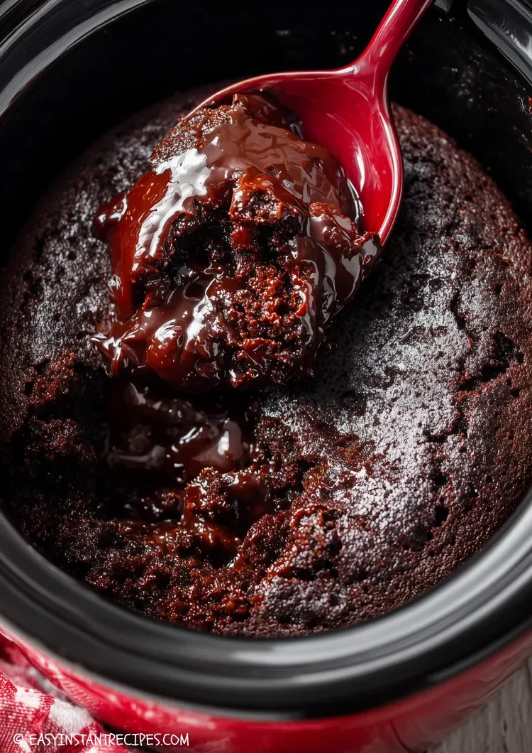 Slow Cooker Chocolate Lava Cake (4 Ingredients, Gooey & Easy)