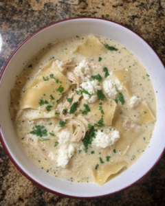 Crockpot White Chicken Lasagna Soup