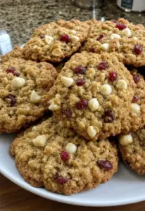 White Chocolate Cranberry Oatmeal Cookies | Soft & Chewy Cookies