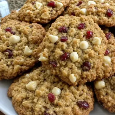 White chocolate cranberry oatmeal cookies