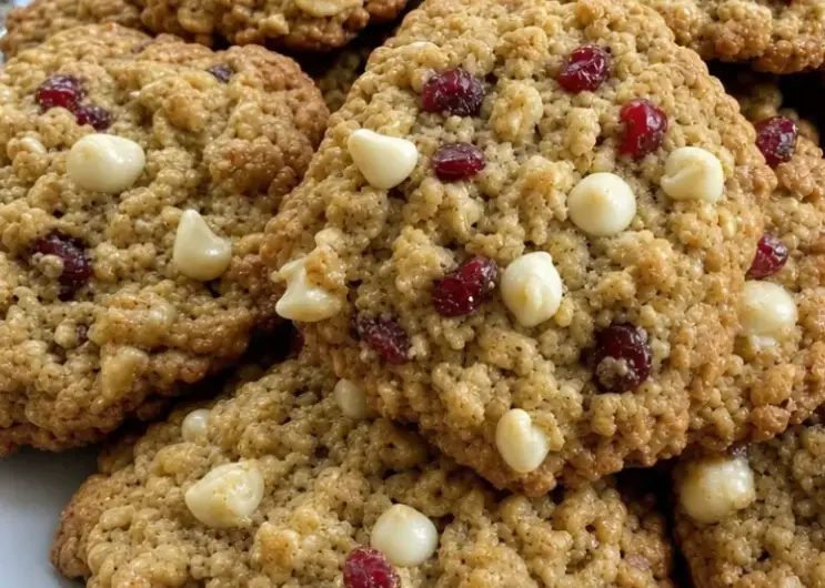 White chocolate cranberry oatmeal cookies