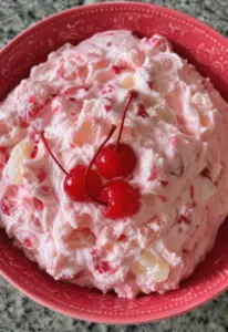 Pink Cherry Jell-O Fluff Recipe | Easy No-Bake Dessert